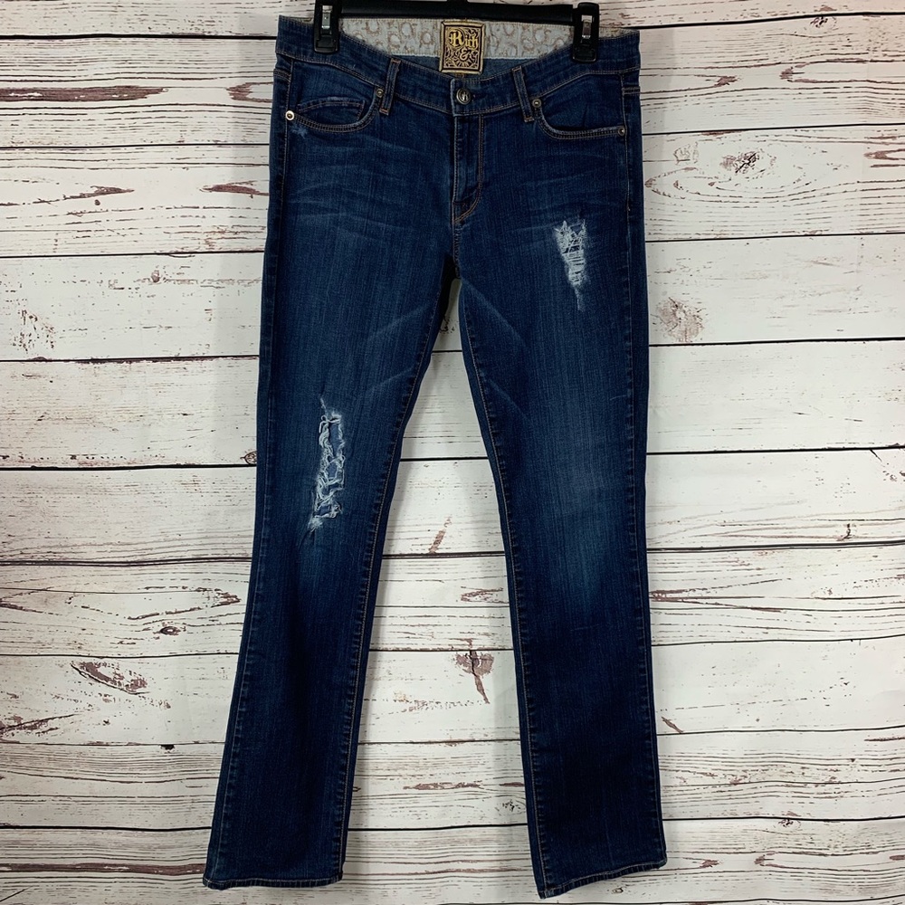 Rich & Skinny Distressed Straight Leg Jeans